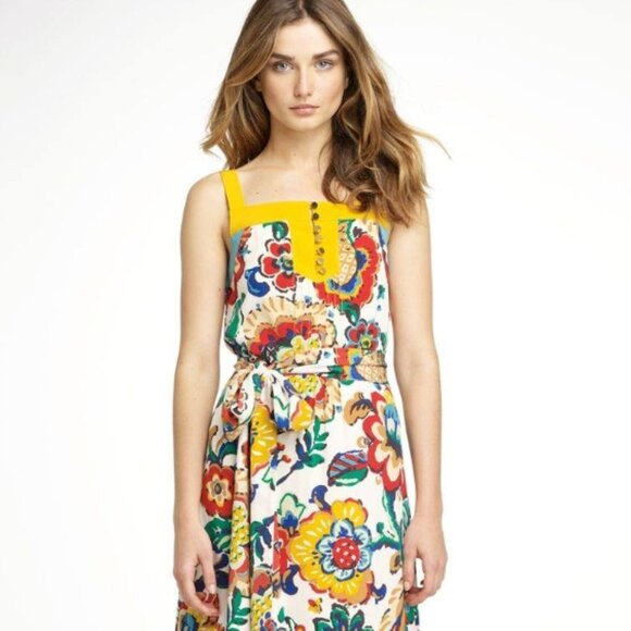 NWOT Tory Burch Wildflower 2012 Resort Collection Multi Ivey Maxi Dress XS $700 - Picture 1 of 14